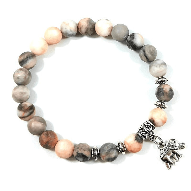 Natural Turquoise Bracelet with Little Elephant Charm - Buddha Nature